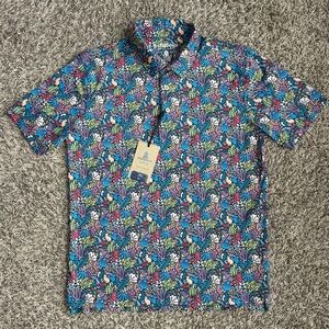 Chubbies Performance Polo Shirt Mens Size Small “Reef Explorer”Stretch NEW